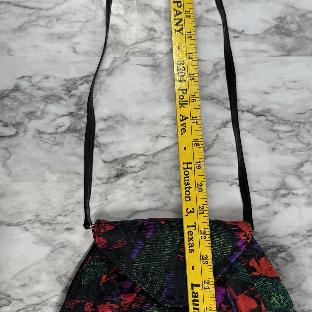 Vintage J. Renee Floral Clutch Crossbody Evening Bag Abstract Pleated Purse - Picture 10 of 12